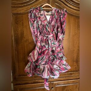 CQ BY CQ Long Sleeve Wave Mini Party Dress Size Small NWT